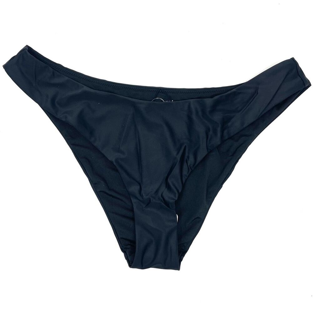 NEW J. Crew Curved-waist Cheeky Bikini Bottom in Black, Women's Medium BC125 $59